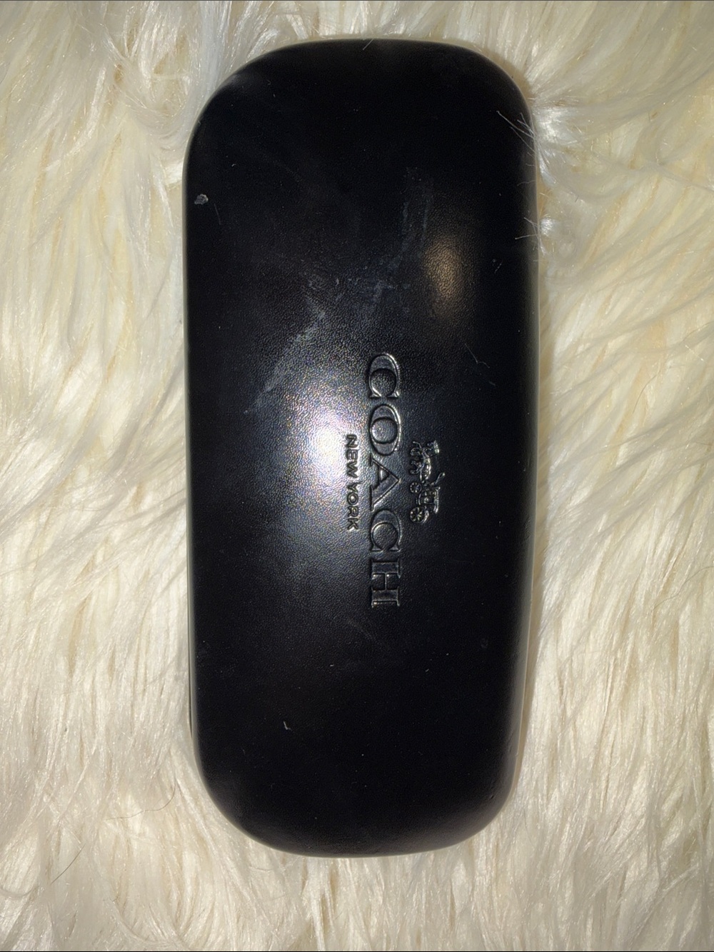 Coach Black Eyewear Case with Logo Interior